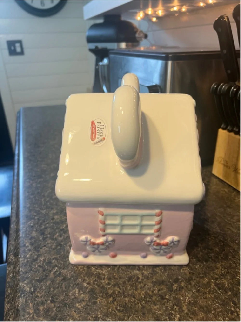 New Christmas Disney Minnie Mouse Gingerbread House Cookie Jar Canister